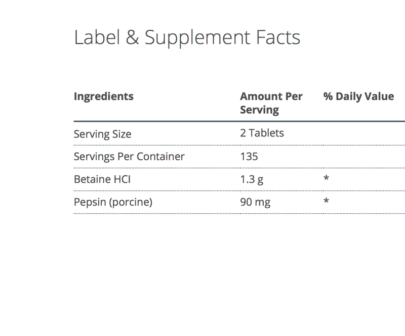 SpectraZyme® Metagest® (formerly Metagest)  supplement facts