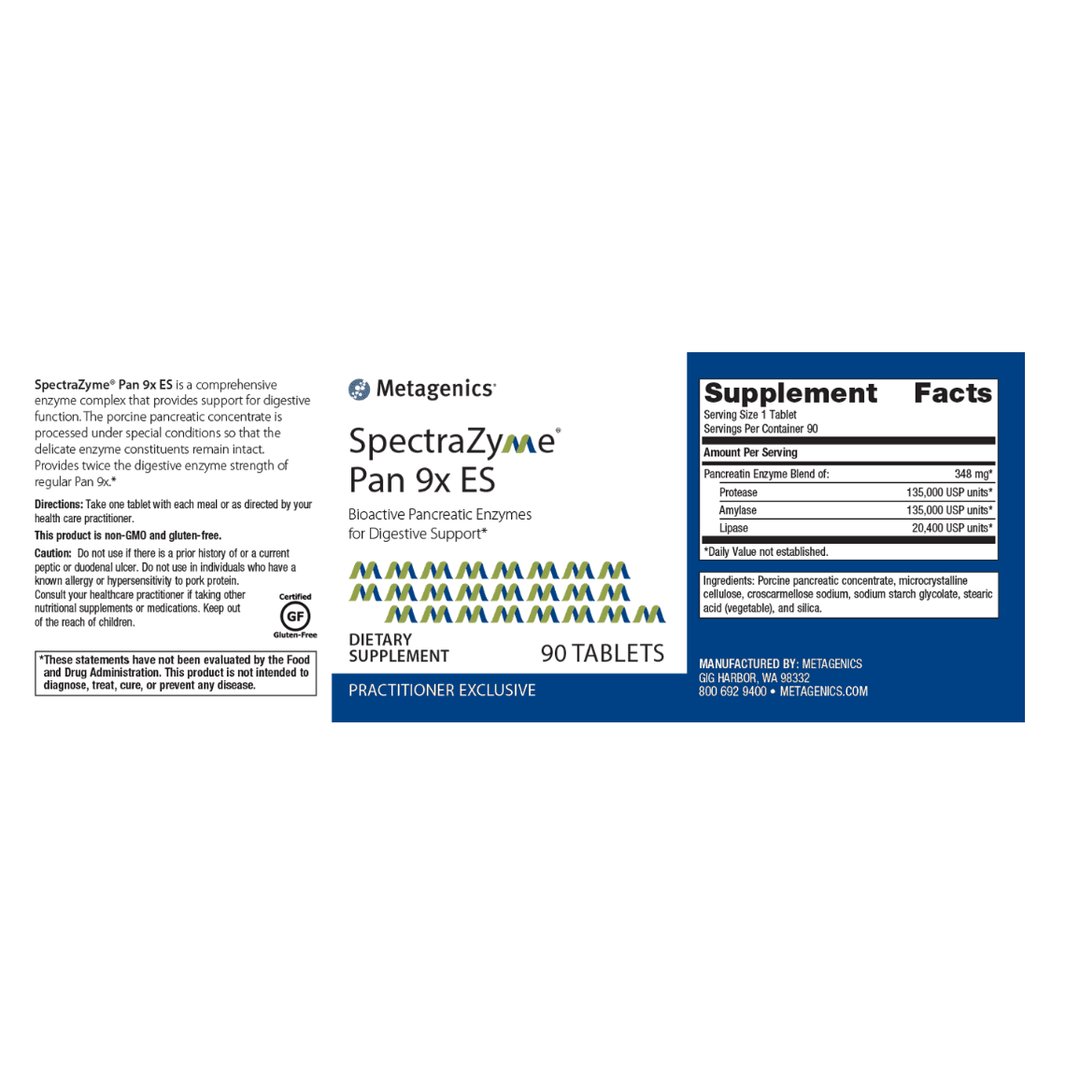 SpectraZyme Pan 9x ES label - Pharmedico