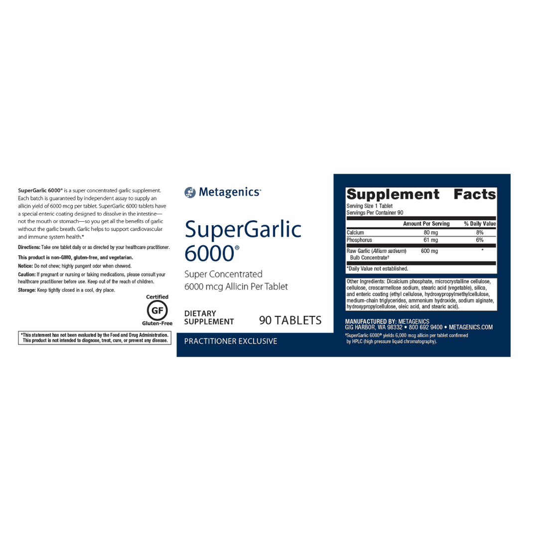 SuperGarlic 6000 label - Pharmedico