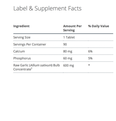SuperGarlic 6000 supplement facts