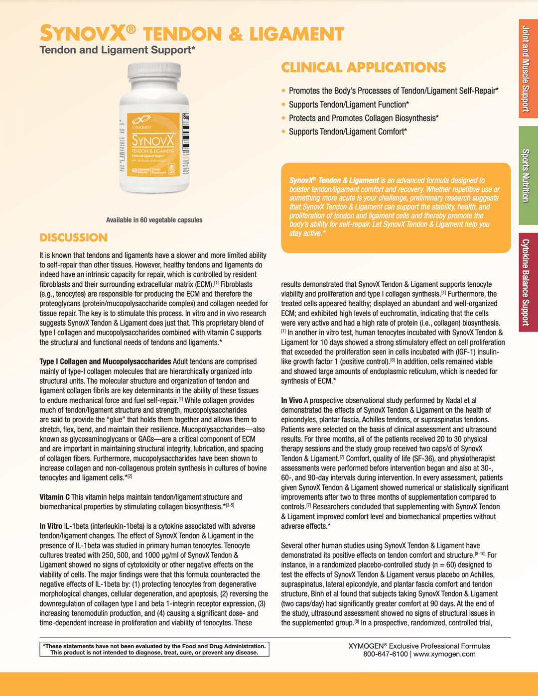 synovx tendon and ligament info 2