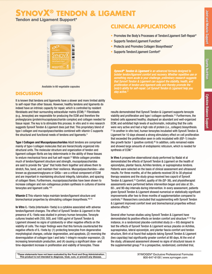 synovx tendon and ligament info 2