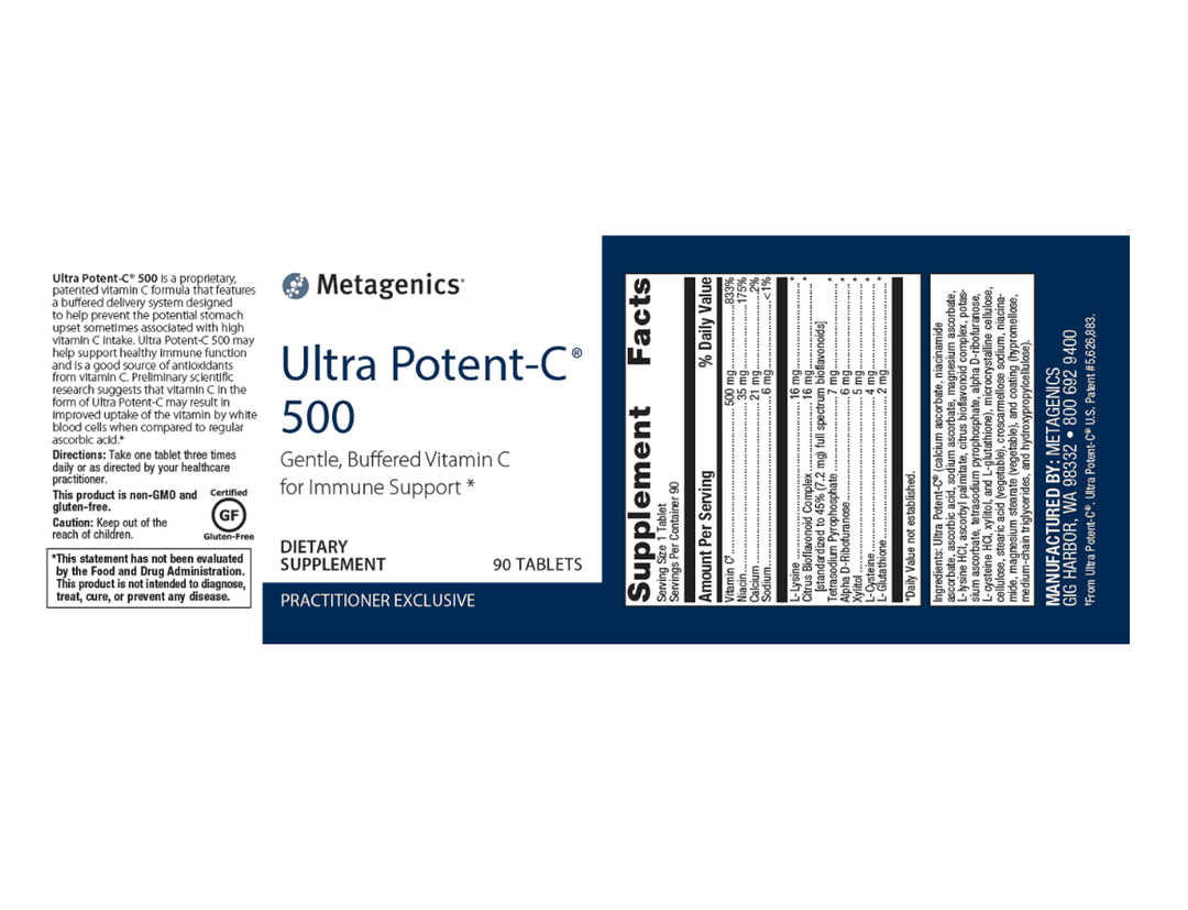 Ultra Potent-C 500 label - Pharmedico