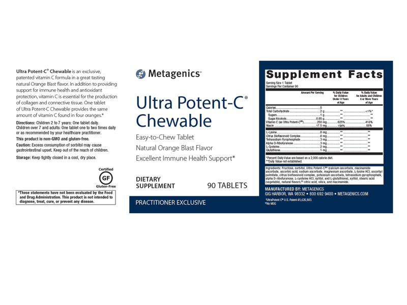 Ultra Potent-C Chewable label - Pharmedico
