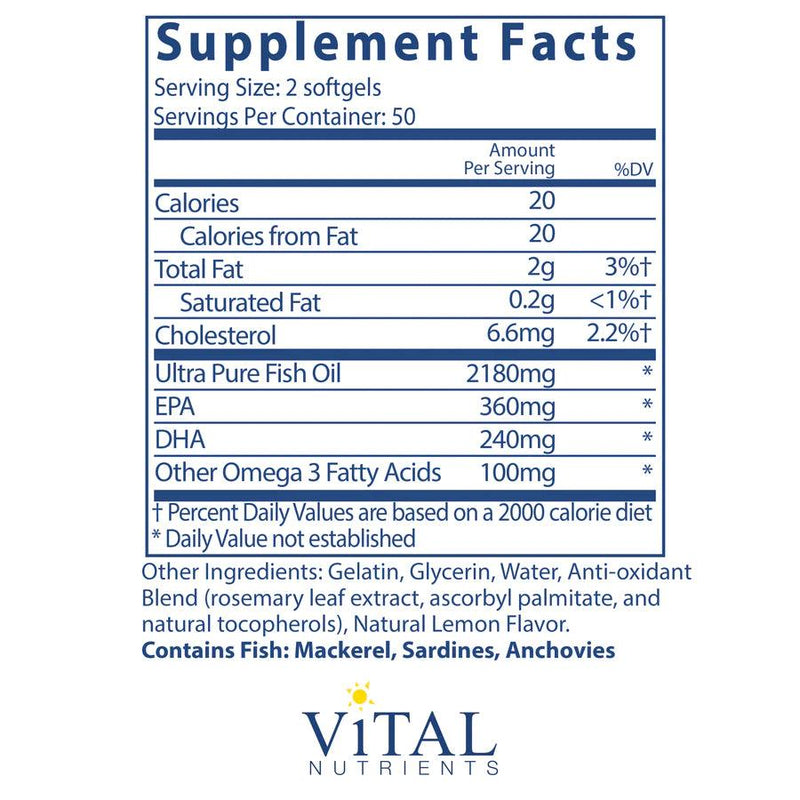 Ultra Pure® Fish Oil 350 Triglyceride Form Pharmaceutical Grade