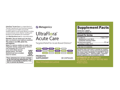 UltraFlora Acute Care label - Pharmedico