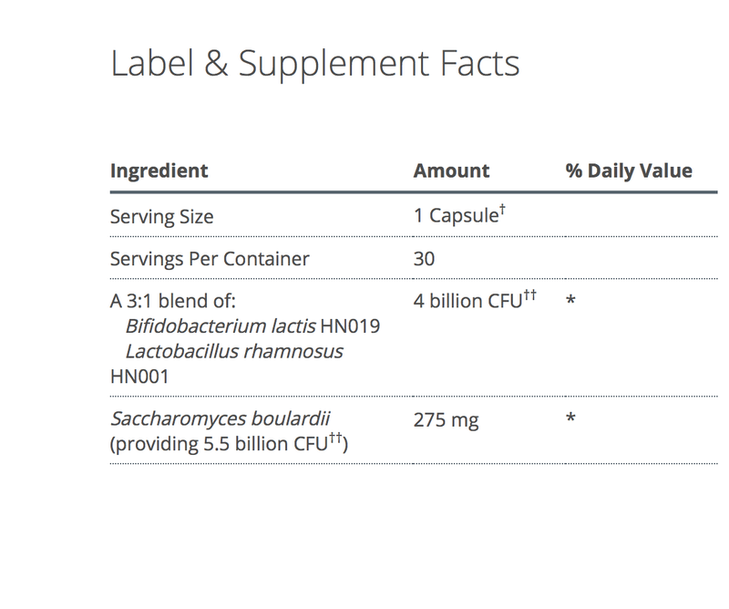 UltraFlora Acute Care supplement facts - Pharmedico