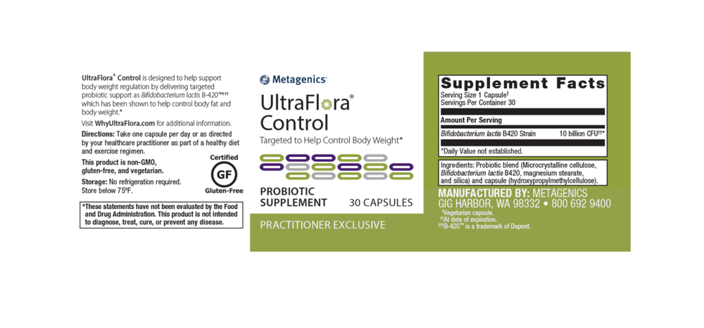 UltraFlora Control label - Pharmedico