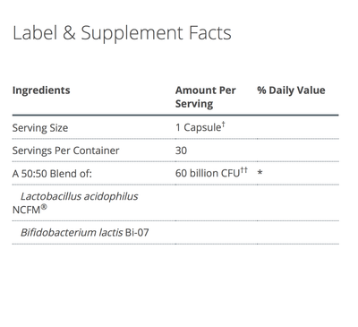 UltraFlora supplement facts - Pharmedico