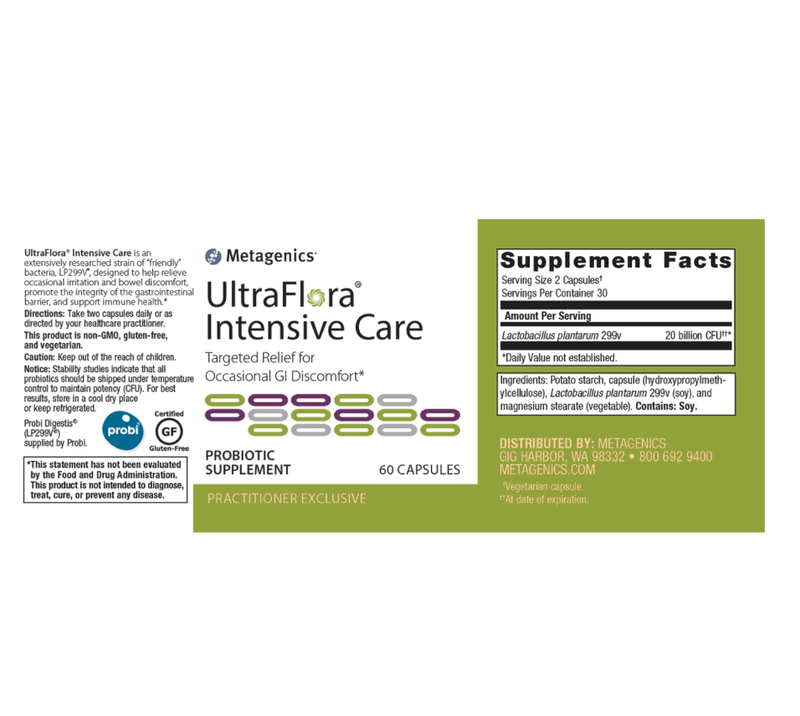 UltraFlora Intensive Care label - Pharmedico