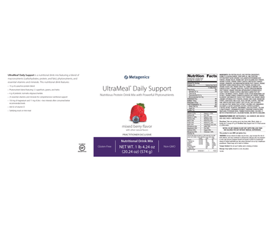 UltraMeal® Daily Support Berry flavor label - Pharmedico