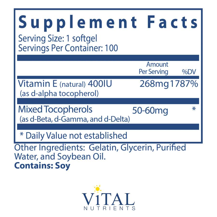 Vitamin E 400 (with mixed tocopherols) - Pharmedico