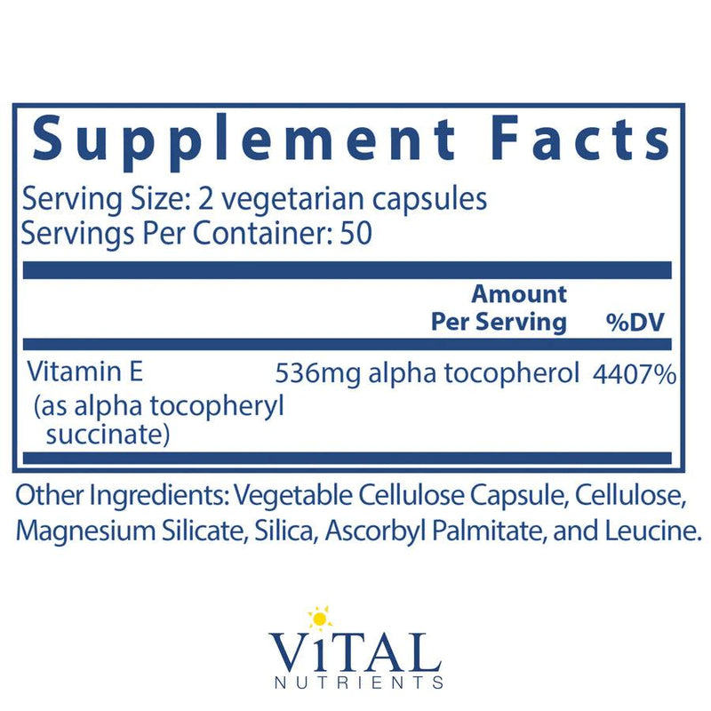Vitamin E Succinate (536mg alpha tocopheryl) - Pharmedico
